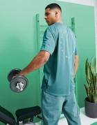 Asos 4505 Training T-shirt With Text Print In Recycled Polyester-green
