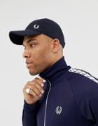 Fred Perry Pique Classic Baseball Cap In Navy
