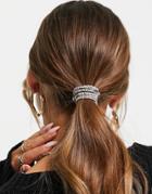 True Decadence Exclusive Diamante Ponytail Hair Wrap In Silver