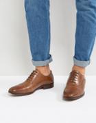 Asos Brogue Shoes In Tan Leather With Toe Cap - Tan