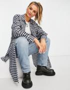 New Look Oversized Shirt In Blue Gingham-blues
