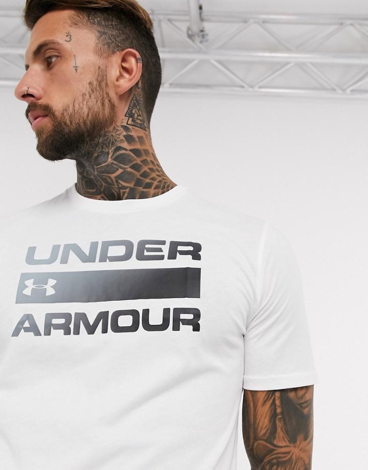 Under Armour Training Wordmark T-shirt In White