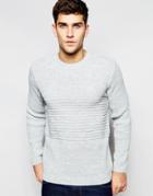 Asos Sweater With Mixed Ribs - Gray