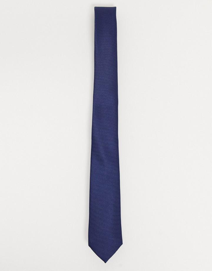 Asos Design Slim Tie In Navy