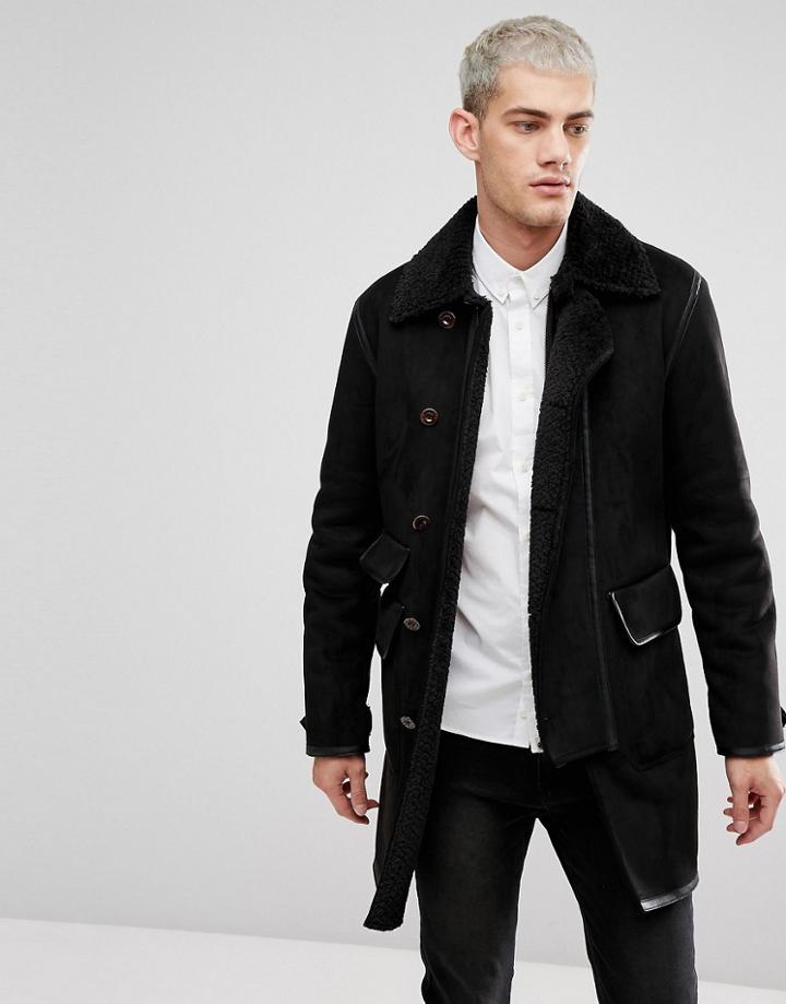 Pretty Green Bassett Coat In Black - Black