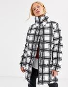In Wear Zakeya Checked Quilted Coat-white