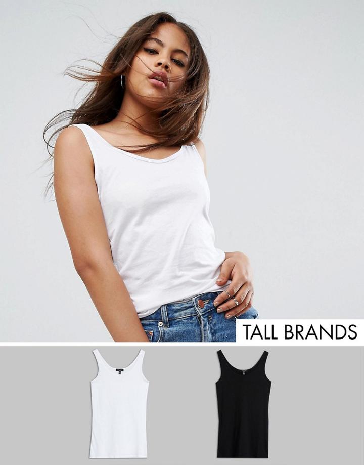 New Look Tall 2 Pack Tank Tops - Multi