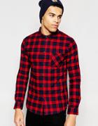 Another Influence Red Flannel Check Shirt - Red