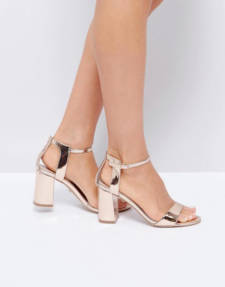 Carvela Rose Gold Heeled Sandals - Gold