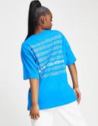 Asos Weekend Collective Oversized T-shirt With Stacked Logo In Bright Blue-blues