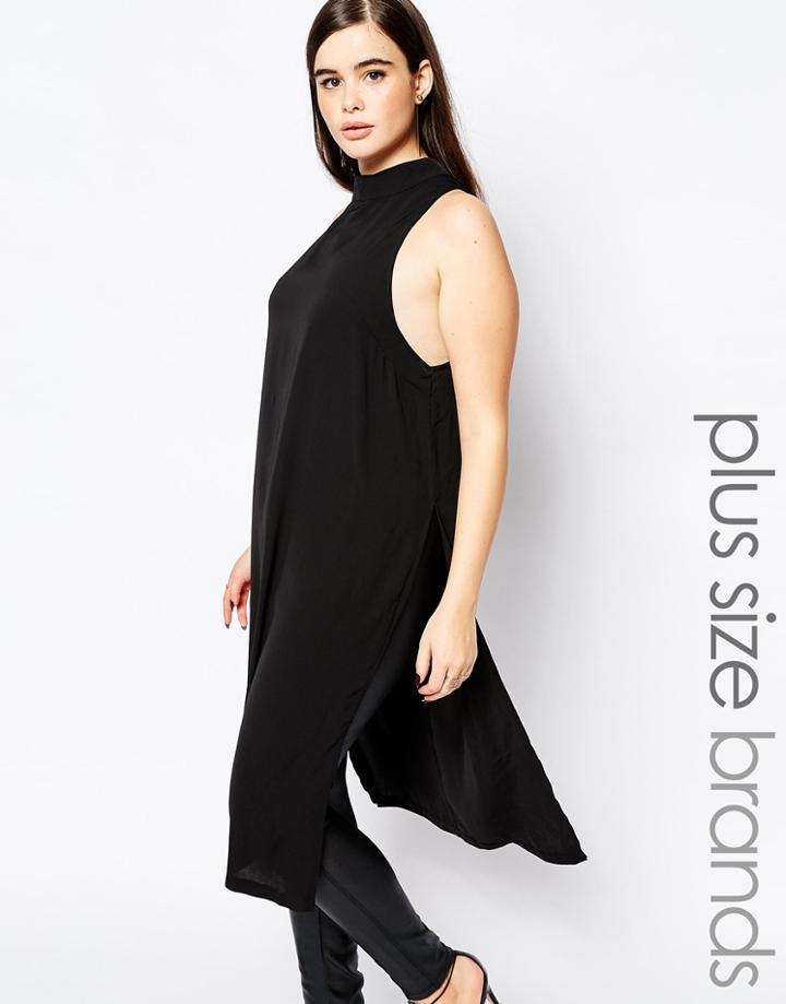 Missguided Plus Split Side Tunic - Black