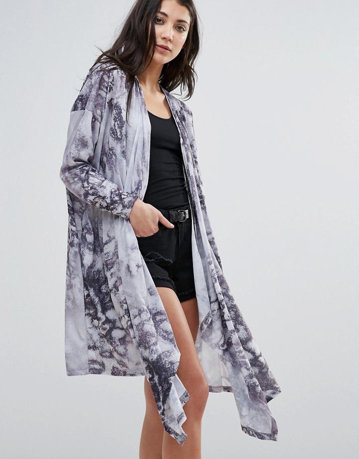 Religion Print Blaze Cardigan - Purple