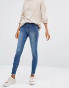 First & I Skinny Frayed Hem Jeans - Blue
