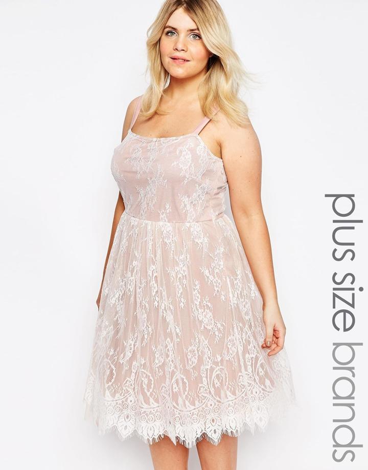 Junarose Lace Overlay Strappy Dress - Pink