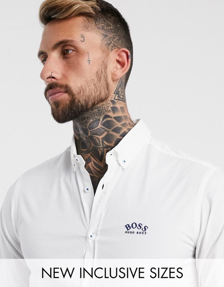 Boss Athleisure Biado R Long Sleeve Shirt In White