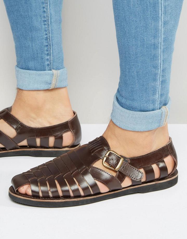 Kg By Kurt Geiger Woven Buckle Sandles In Wine Leather - Red