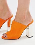New Look Mule With Mirror Heel - Orange