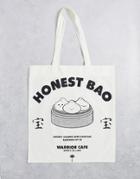 Asos Design Tote Bag With Food Print-white