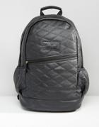 Heist Quilted Leather Look Backpack - Black