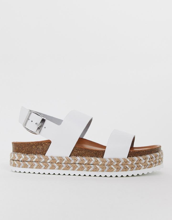 Aldo Ruryan Leather Espadrille Sandals In White
