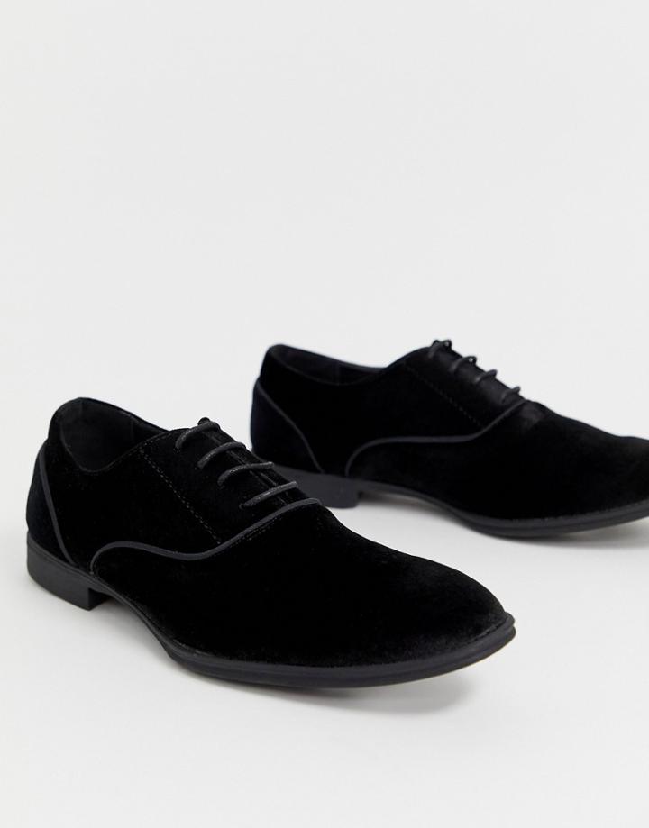 New Look Faux Velvet Loafer In Black - Black