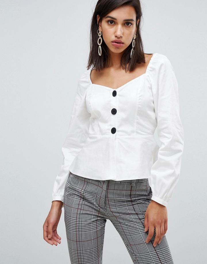 River Island Blouse With Button Front In White