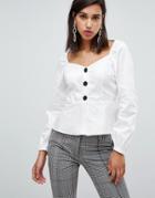 River Island Blouse With Button Front In White