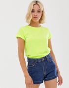 Brave Soul Eleanor Basic T Shirt In Neon-green