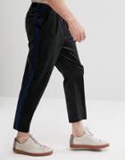Asos Tapered Smart Pants In Gray Texture With Side Stripe - Gray