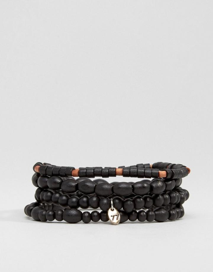 Classics 77 Black Beaded Bracelet In 4 Pack - Black