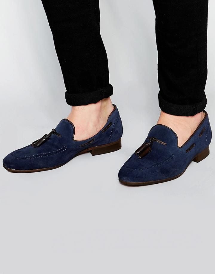 Hudson London Pierre Suede Loafers - Blue