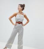 Reclaimed Vintage Inspired Tie Shoulder Jumpsuit With Crochet Inserts - Multi