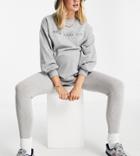 Asos Design Maternity Over The Bump Cotton Leggings In Heather Gray-grey