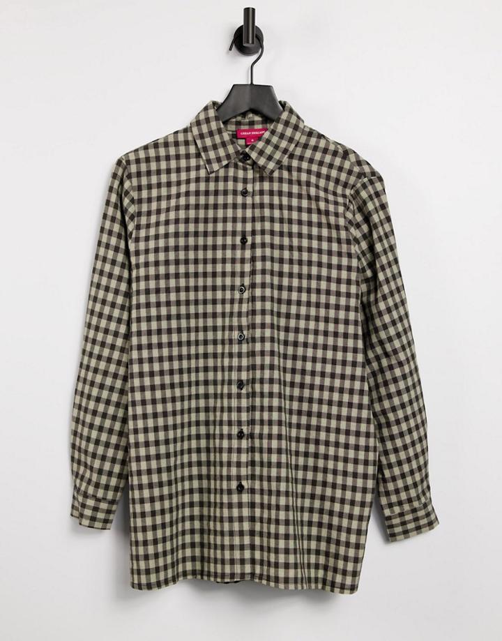 Urban Threads Oversized Checked Shirt In Black And White