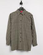 Urban Threads Oversized Checked Shirt In Black And White