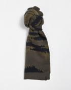 Allsaints Camo Jacquard Scarf In Sandalwood-brown