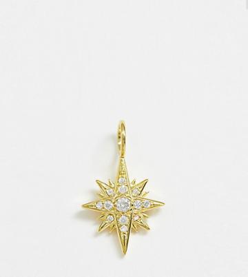 Galleria Armadoro Gold Plated Crystal Starburst Necklace Charm - Gold