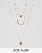 Johnny Loves Rosie Multi Layered Necklace - Pink