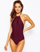 Asos Halter Swimsuit - Vigneto Purple