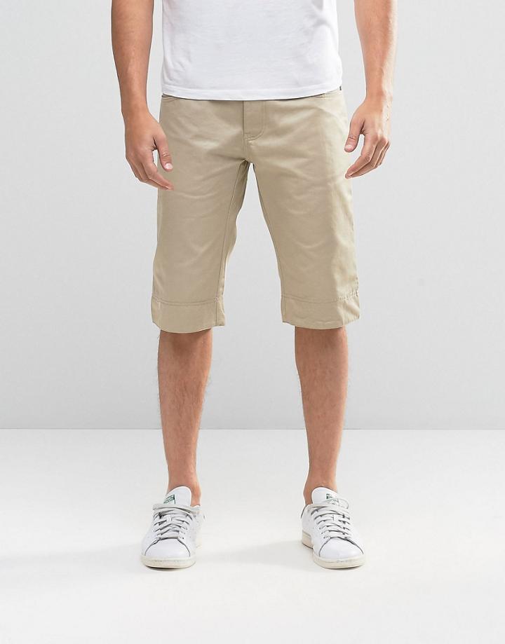 Voi Jeans Turn-up Chino Shorts - Beige