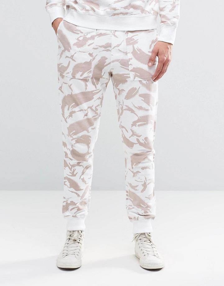 Maharishi Reversible Camo Rib Sweat Pants - Beige