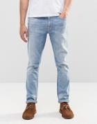 Nudie Lean Dean Slim Tapered Jeans Brine Water Light Wash - Blue