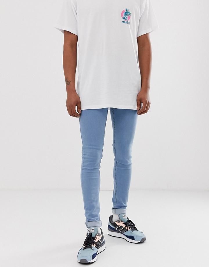 Soul Star Skinny Fit Deo Jeans In Light Blue - Blue