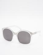 Asos Retro Sandwich Sunglasses In Clear Frame - Clear