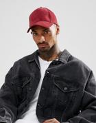Asos Baseball Cap In Burgundy Cord With Cph Embroidery - Red
