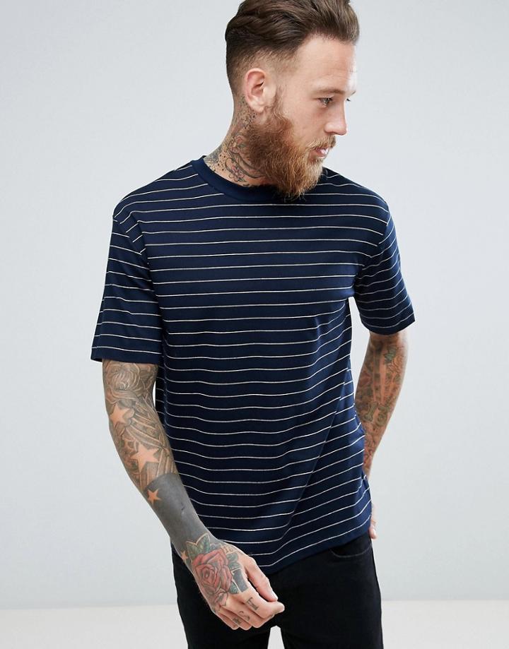 Mango Man Breton T-shirt In Navy - Navy