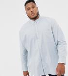 Asos Design Plus Oversized Oxford Shirt In Blue Yarn Dye - Blue