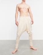 Asos Design Drop Crotch Lounge Sweatpants In Beige-neutral