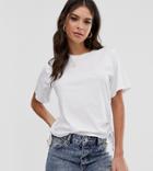Asos Design Tall T-shirt With Ruched Side-white
