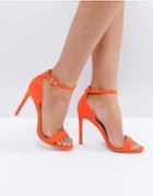 Asos Hang Time Barely There Heeled Sandals - Orange
